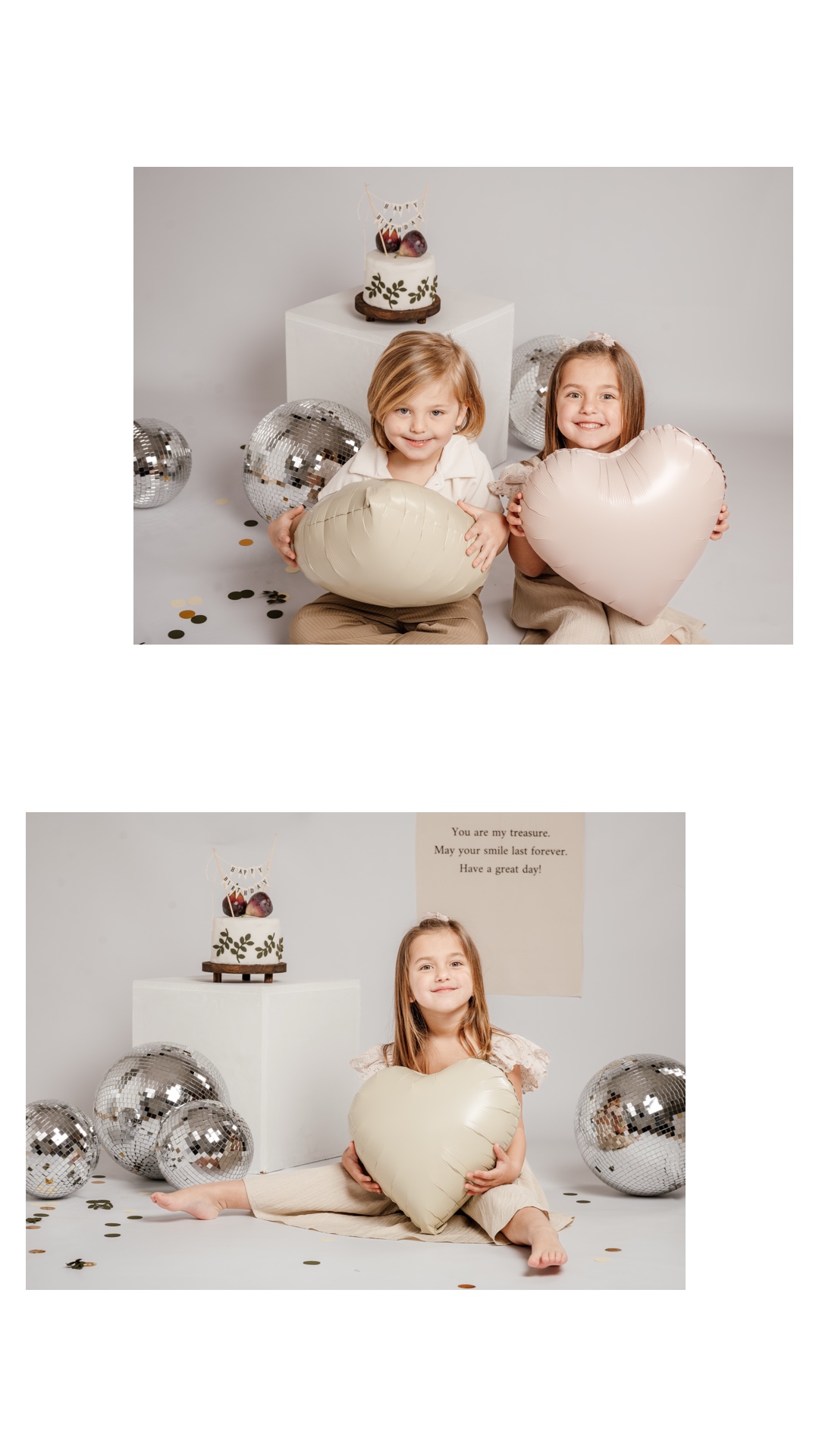 decoración minimalista para sesión de cumpleaños infantil