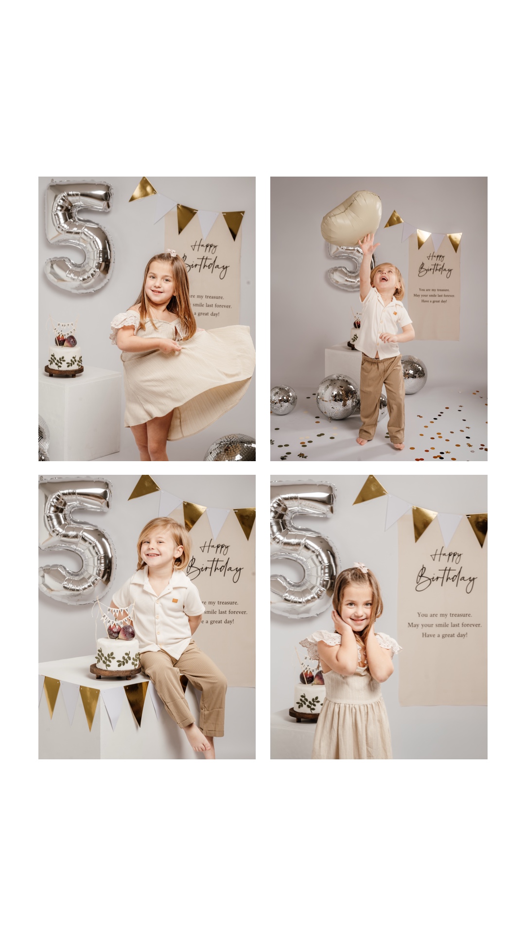 sesión de cumpleaños infantil en Madrid con tarta de cumpleaños